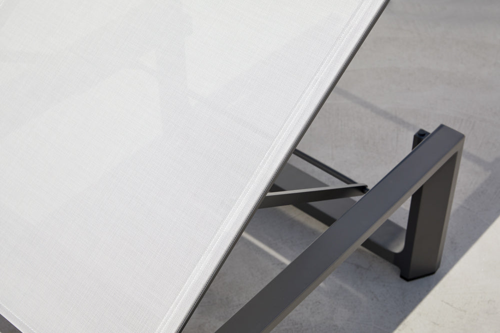 Tumbona Onix aluminio antracita textilene gris medio | Kubu #