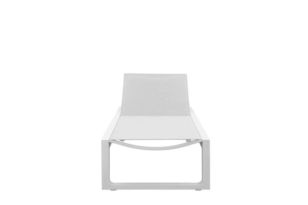 Tumbona Onix aluminio blanco textilene gris claro | Kubu #