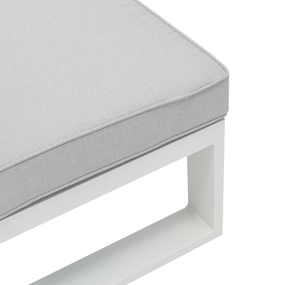 Módulo ampliación Niland aluminio blanco y cojinería gris claro. | Kubu #