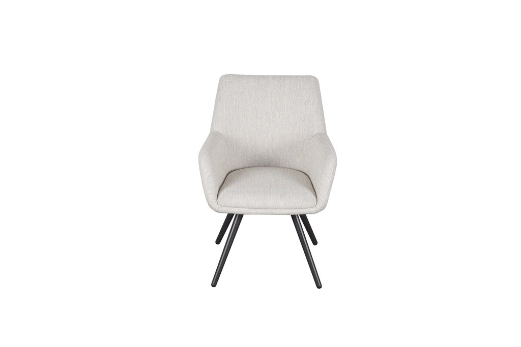 Silla de comedor Eren aluminio antracita textil beige. | Kubu #