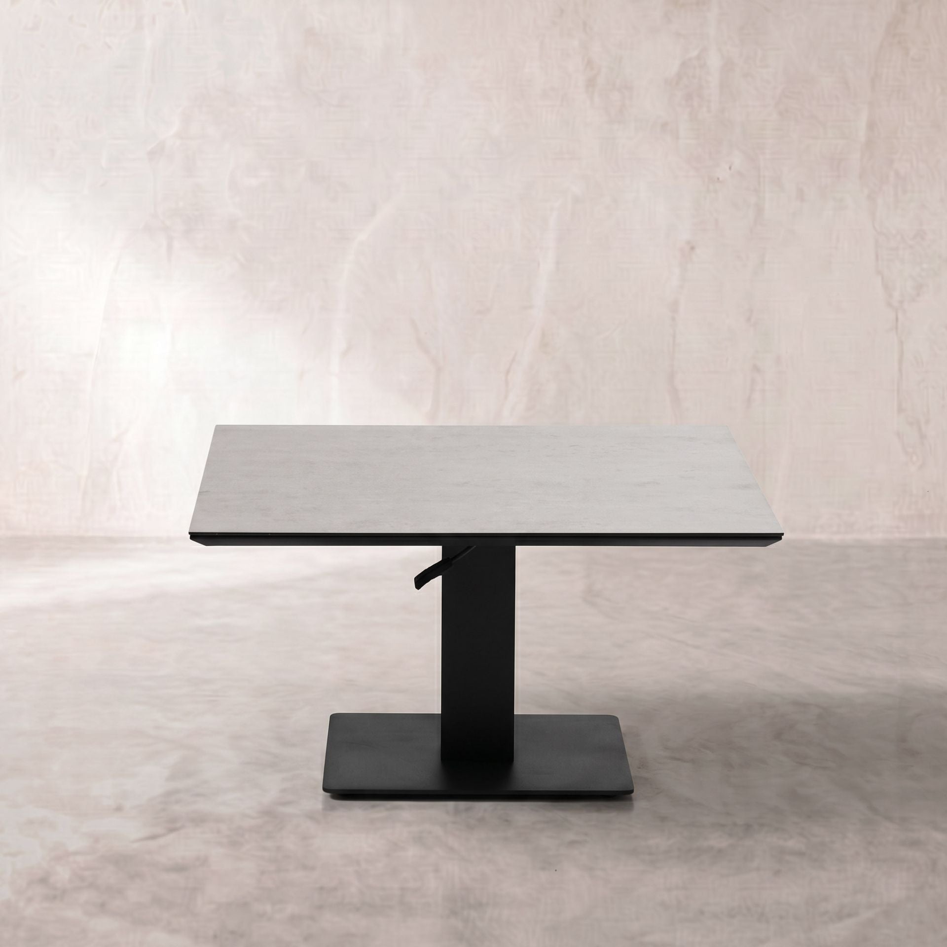 Mesa elevable Isabela cristal cerámico gris claro | kubu #