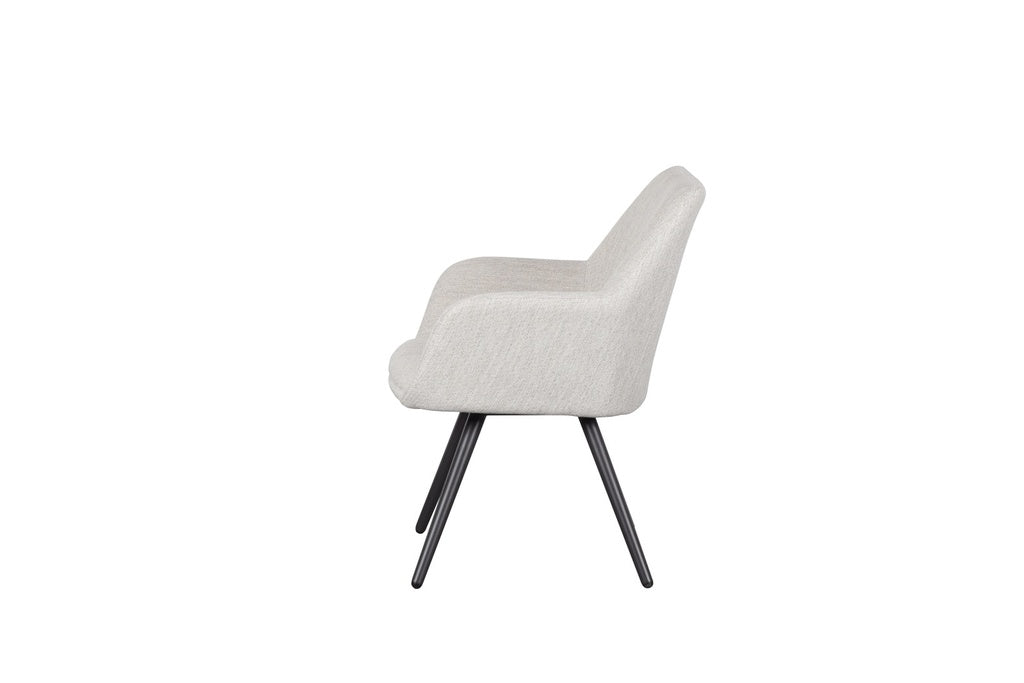 Silla de comedor Eren aluminio antracita textil beige. | Kubu #