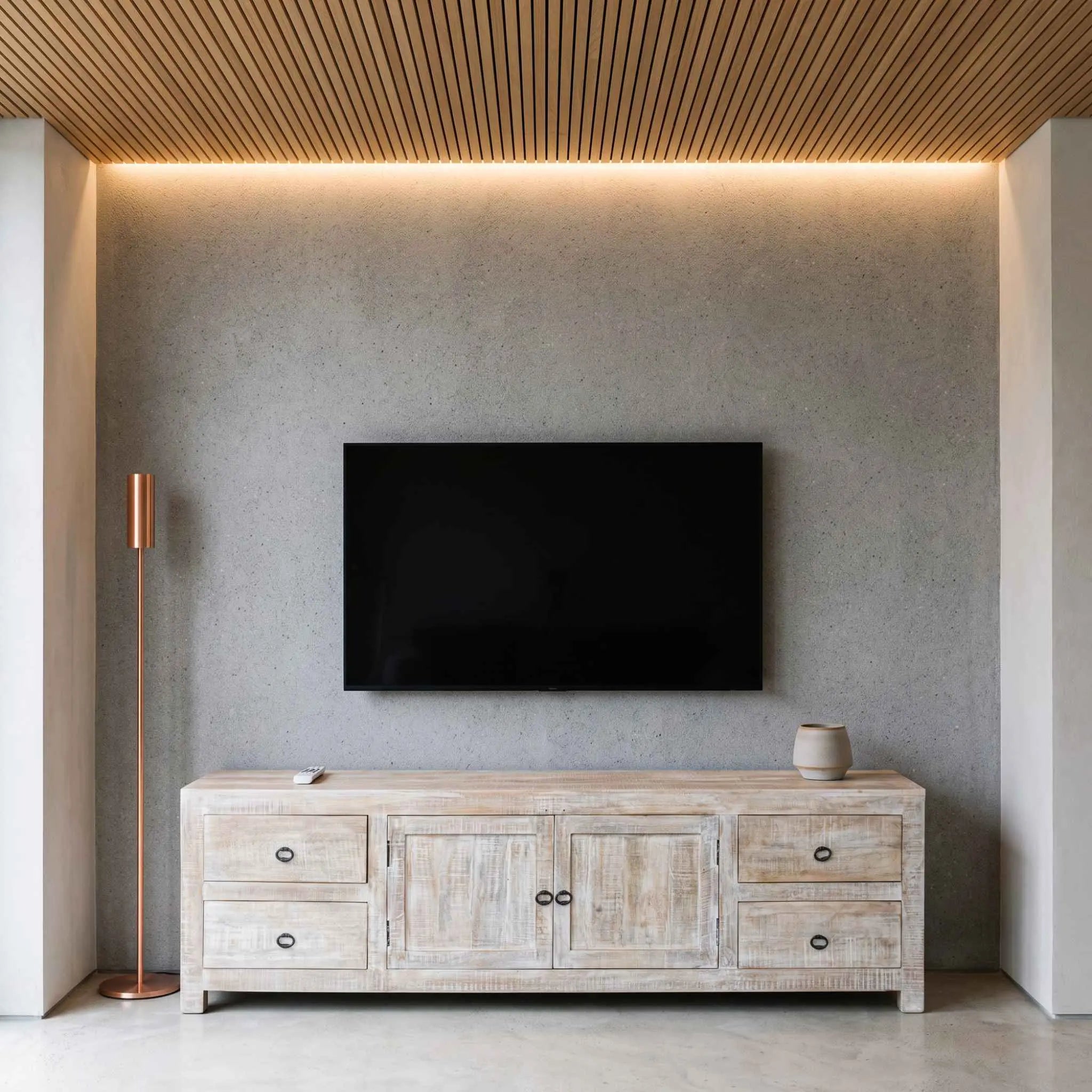 Mueble de TV Goa 2 Puertas / 4 cajones 200x40x60cm | Madera de Mango