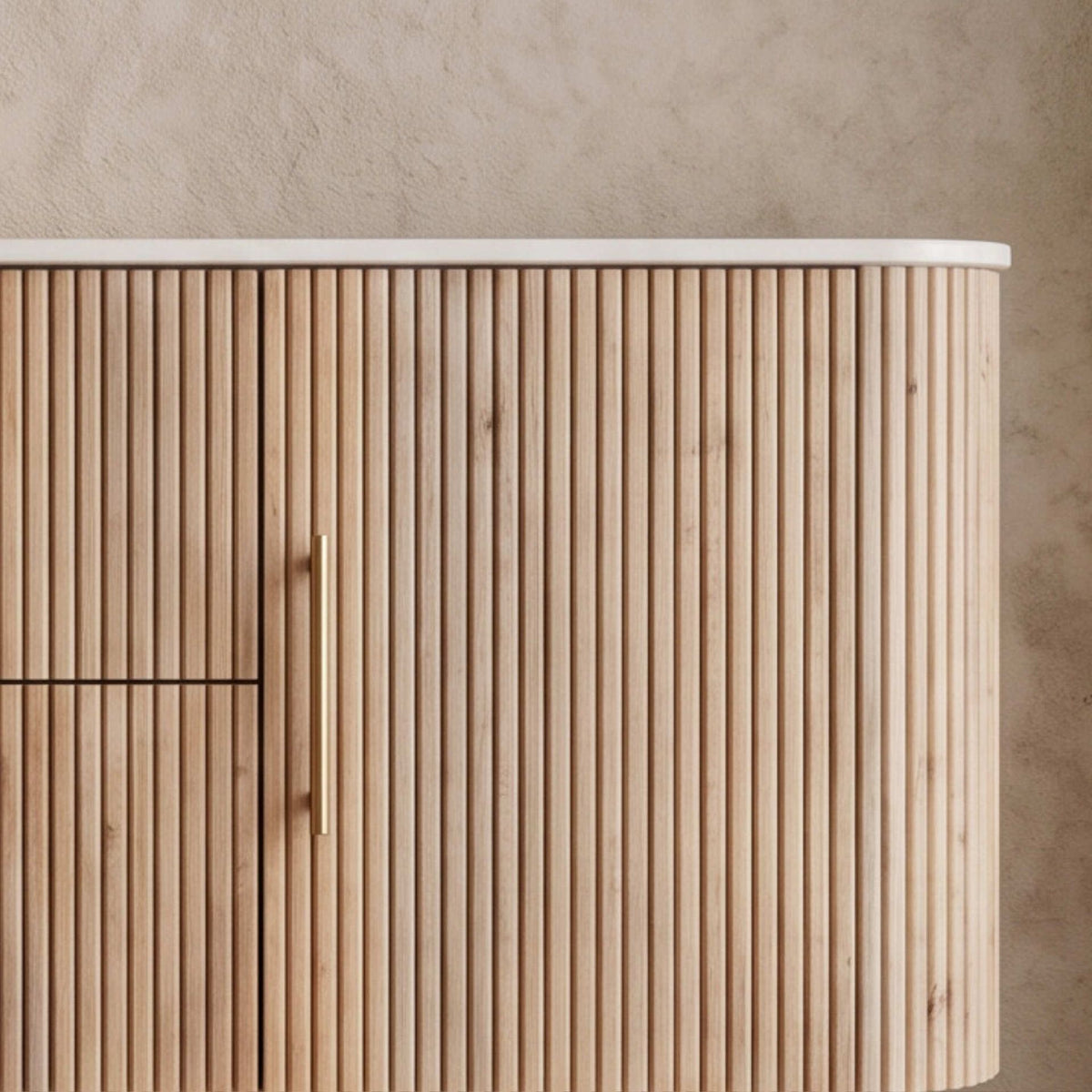 Aparador Bristol 2 Puertas / 2 cajones 150x47x84cm | Madera de Mango y Mármol Blanco | KUBU #