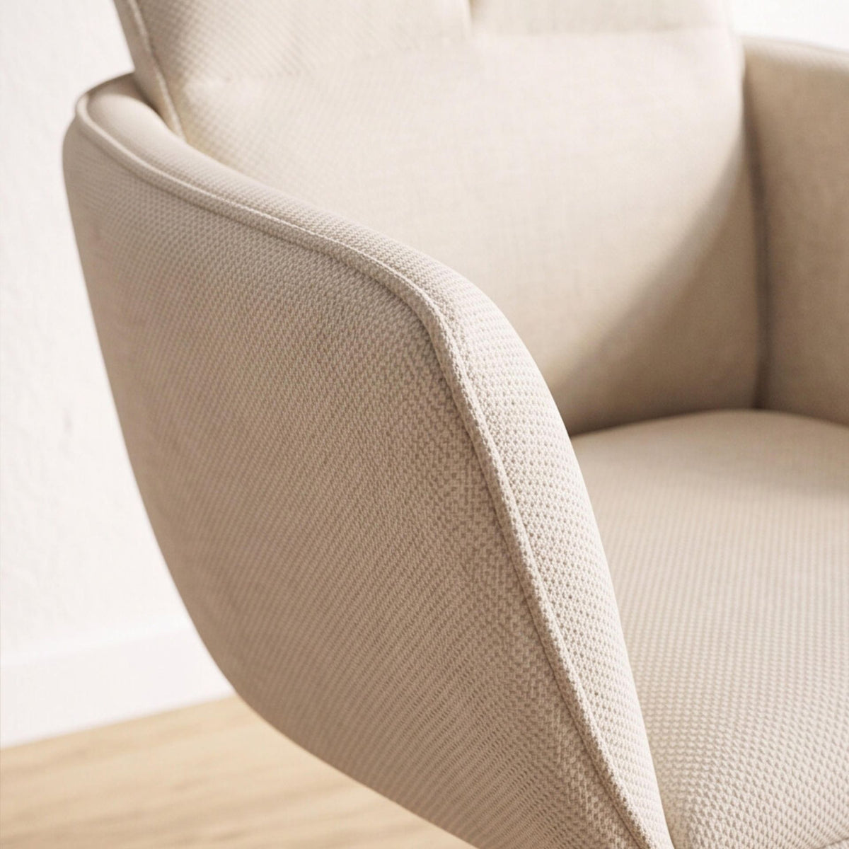 Silla de comedor con brazos Luxton White Marfil | Kubu