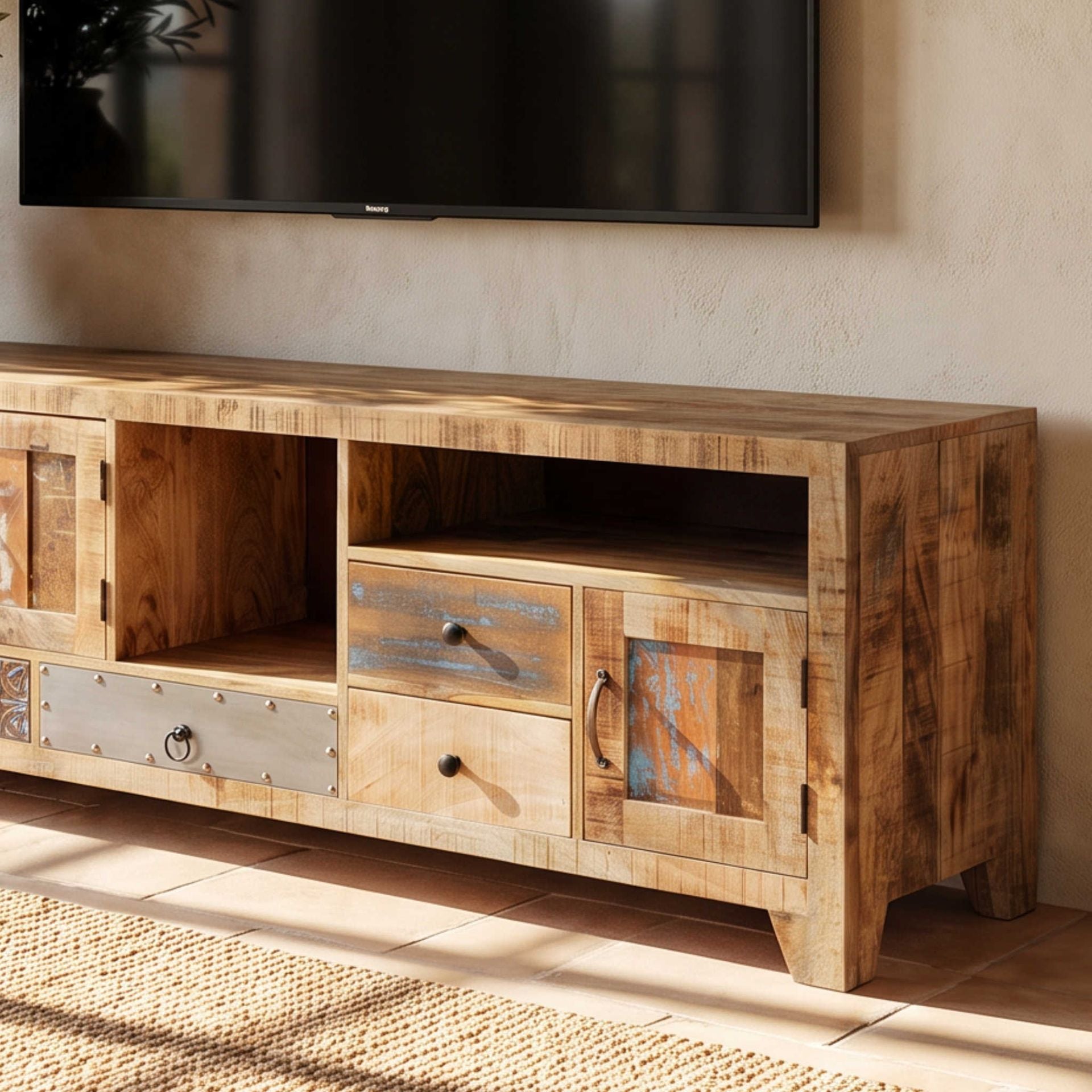 Mueble TV Korba 200x40x60cm | Madera de Mango