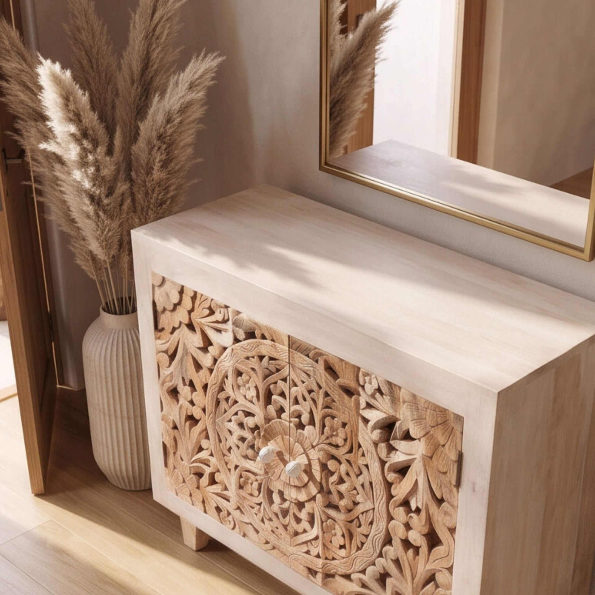 Mueble 2 puertas Borneo 90X35X75cm | Madera de Mango