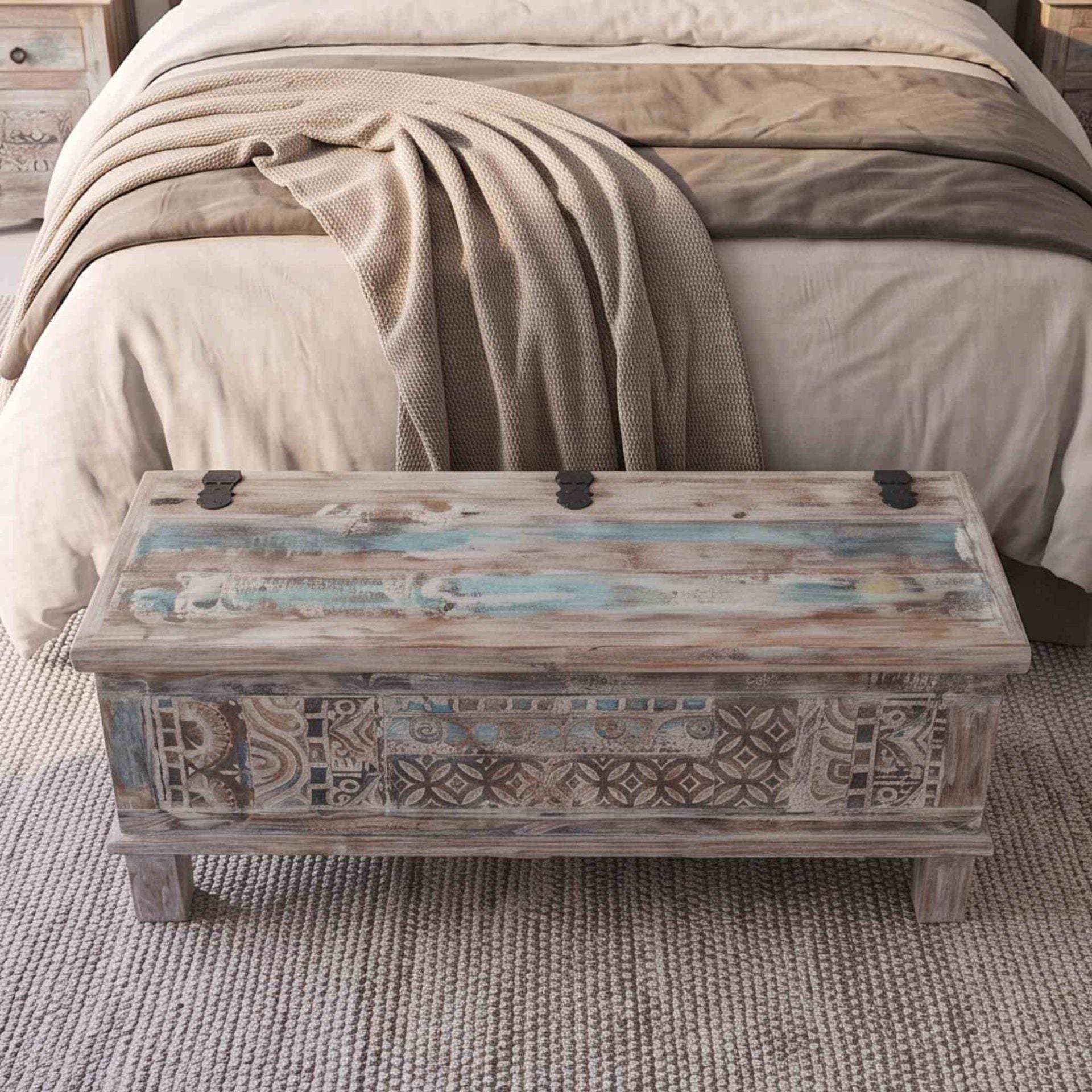 Baúl de Madera Alhmirah 120x45x45cm | Madera de mango