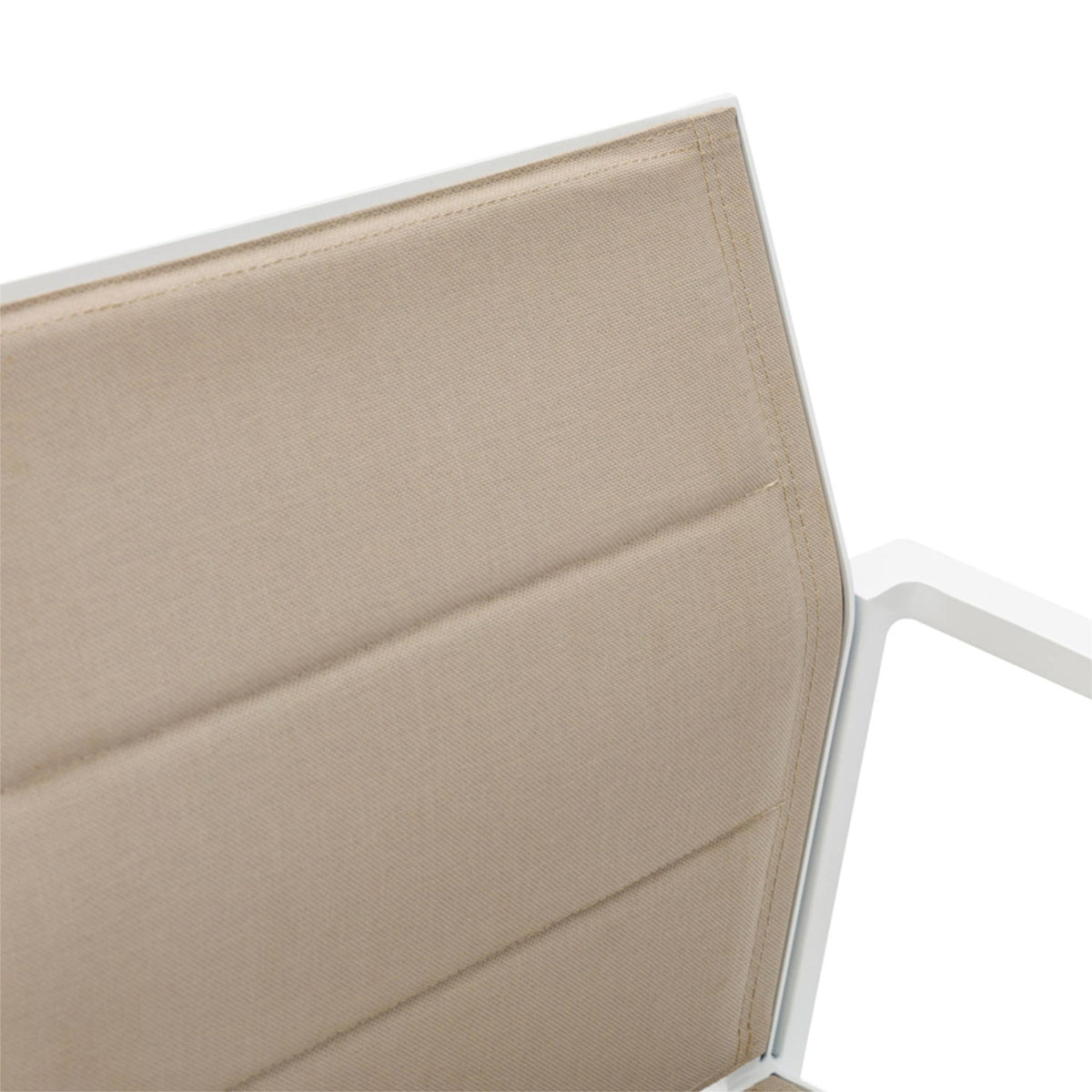 Sillón de comedor ORICK aluminio blanco y textil taupe