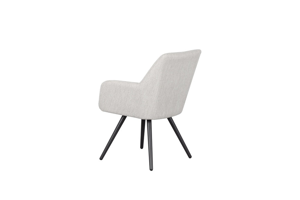 Silla de comedor Eren aluminio antracita textil beige. | Kubu #