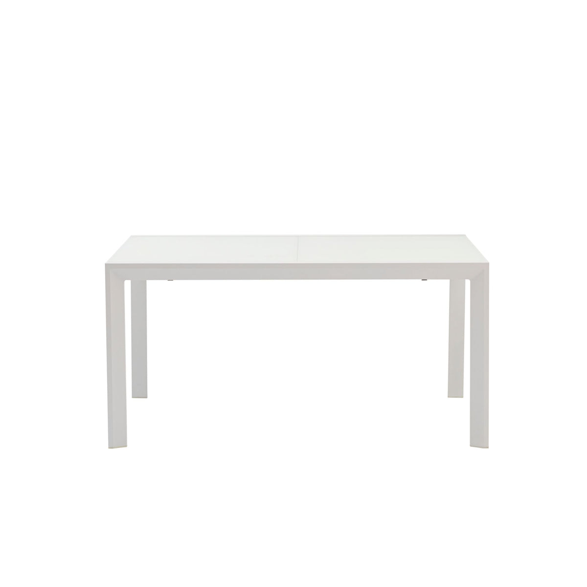 Mesa extensible ORICK 100 x 150/225 cm aluminio y cristal blanco
