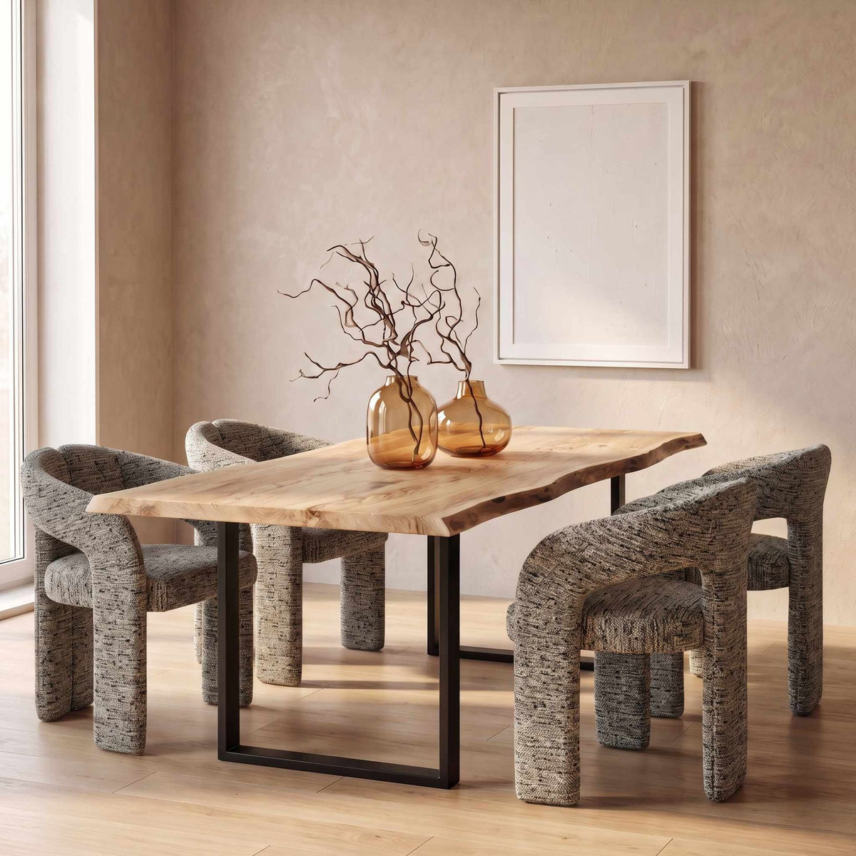 Silla de comedor Kolding Gris | Tapizado y Apilable