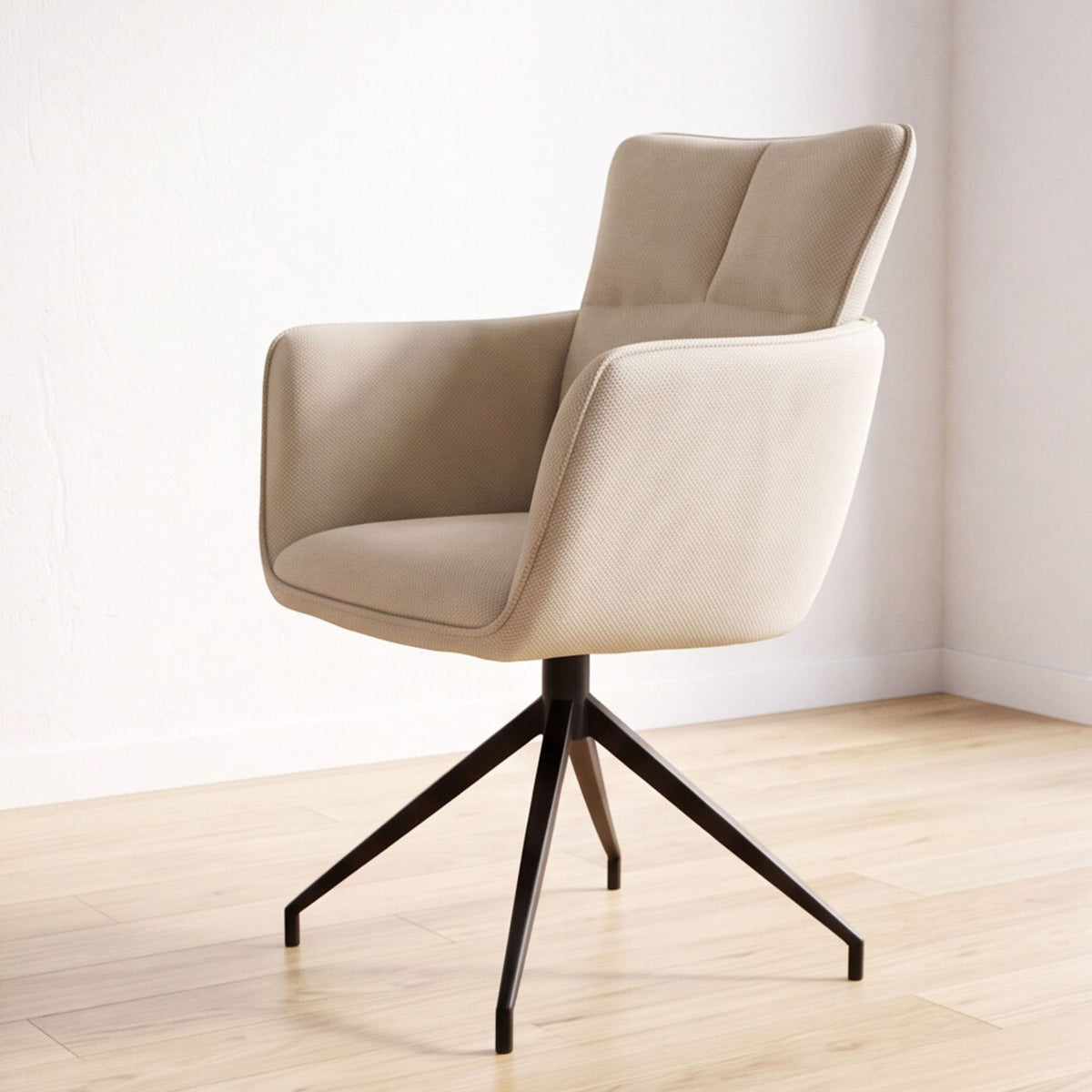 Silla de comedor con brazos Luxton White Marfil | Kubu