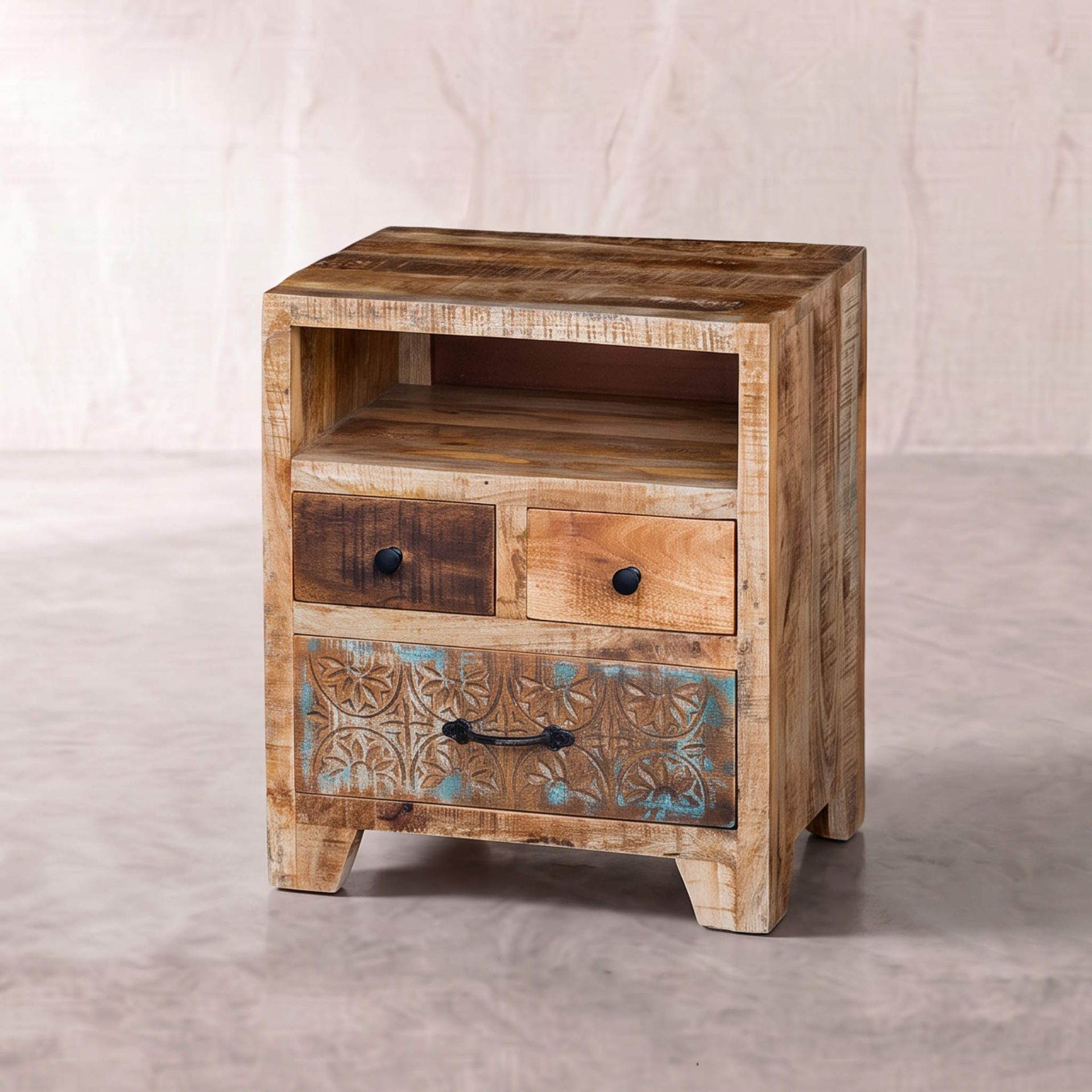 Mesita de noche Korba 50x36x60cm | Madera de Mango