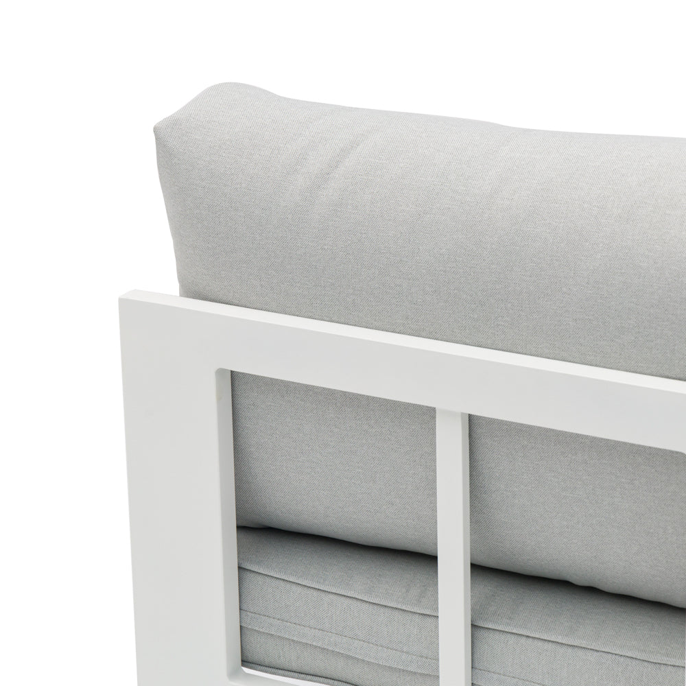 Módulo ampliación Niland aluminio blanco y cojinería gris claro. | Kubu #