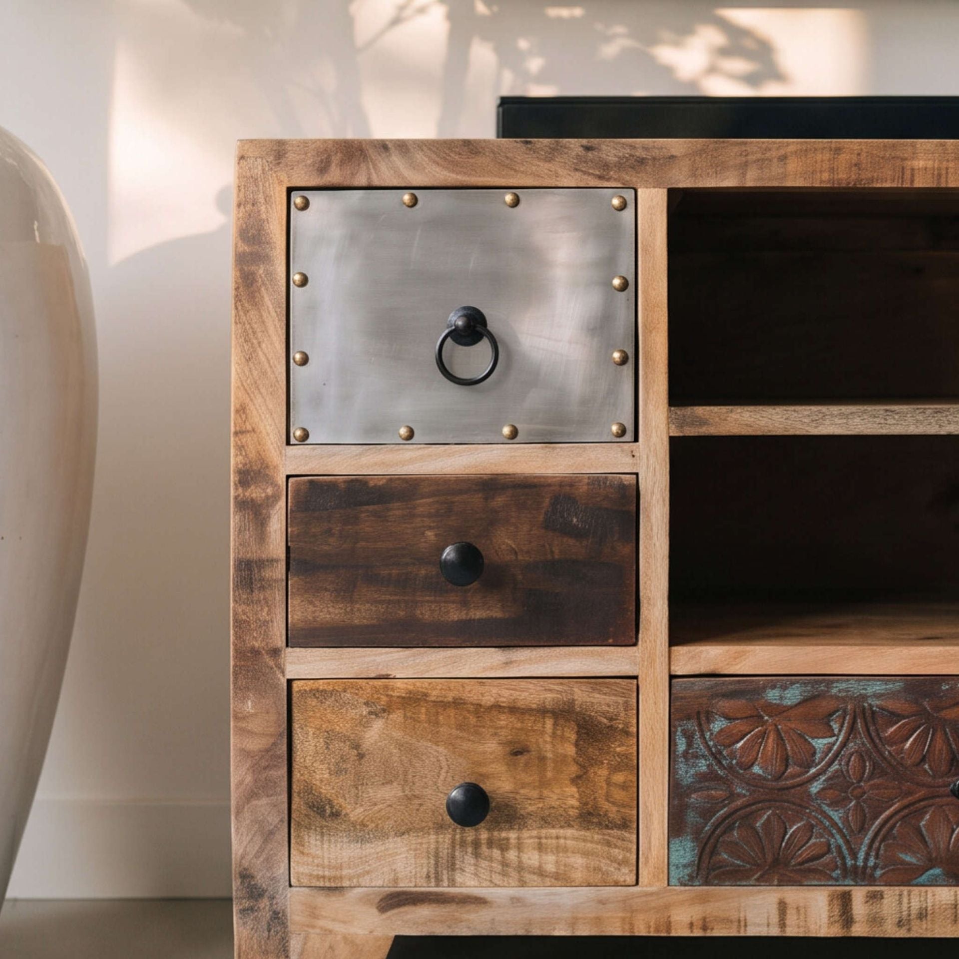 Mueble de TV Korba 120x40x57cm | Madera de Mango