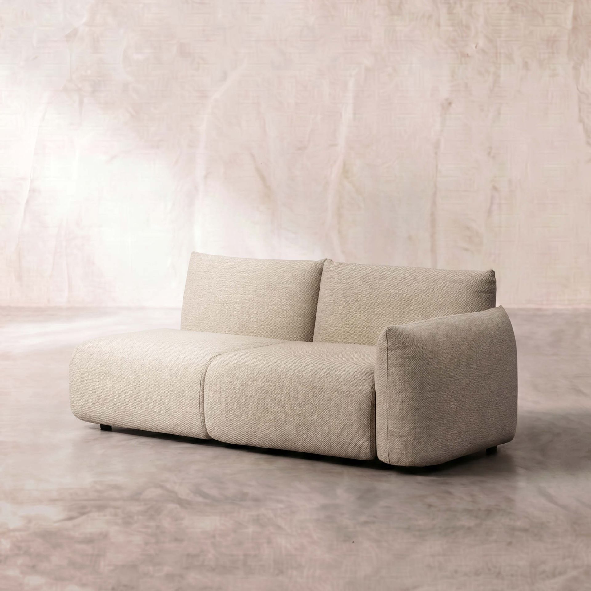 Módulo 2 plazas Riverside beige brazo derecho | kubu #