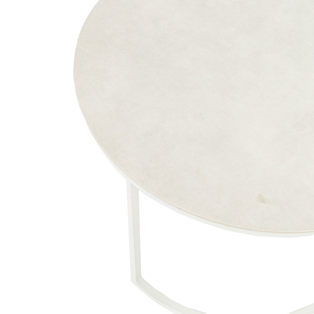 mesa auxiliar Albury aluminio blanco diam.74cm | Kubu #